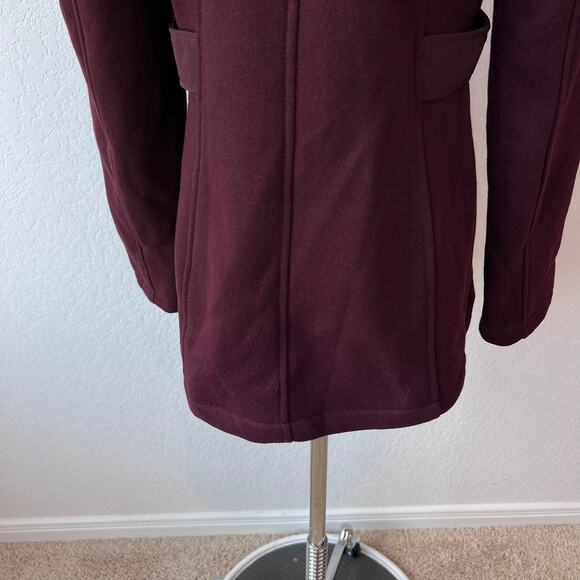 Liz Claiborne Outwear Zip Up Jacket with Hood Burgundy Whimsygoth sz Medium - Picture 7 of 11
